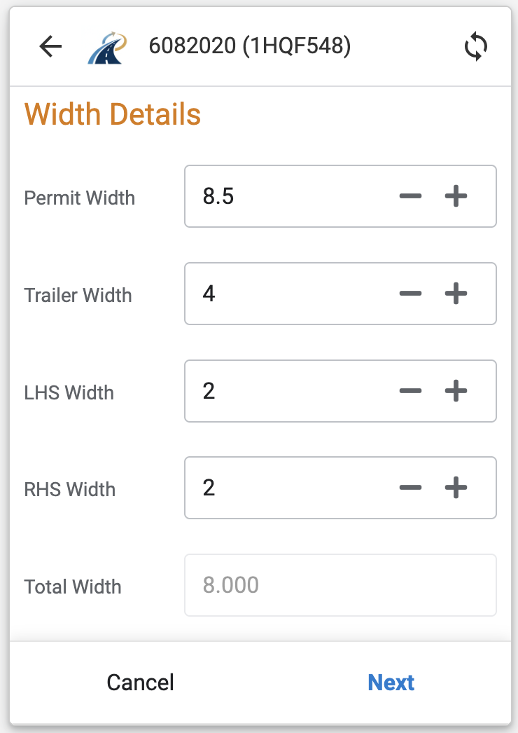 Fields used to calculate actual width