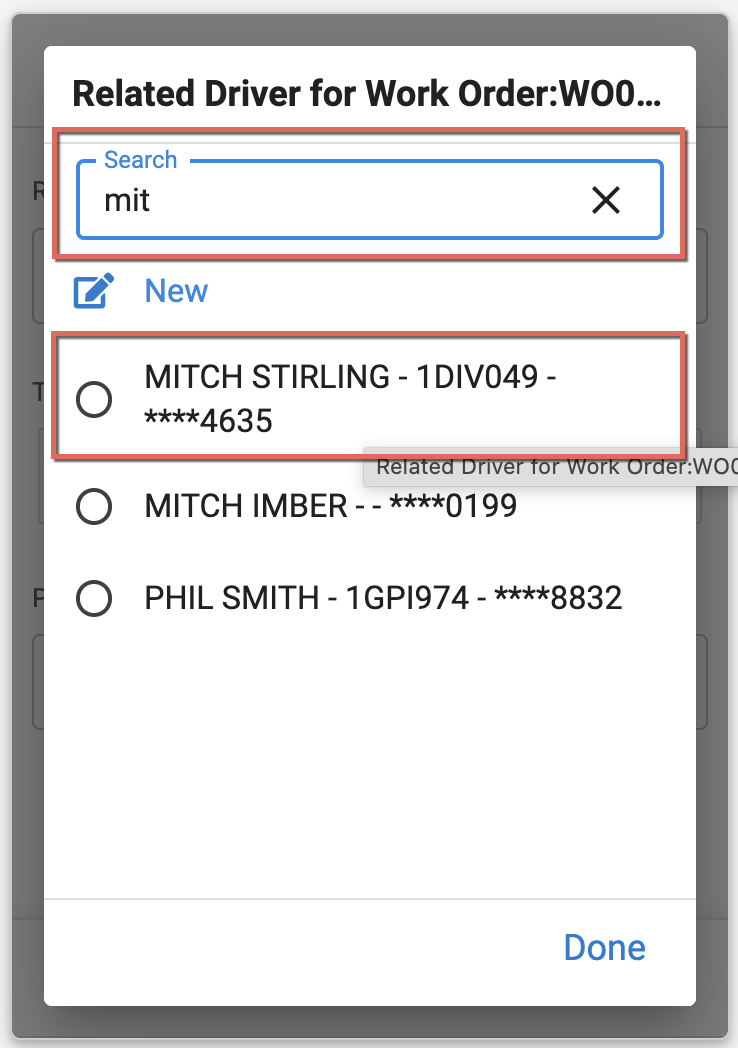Driver search