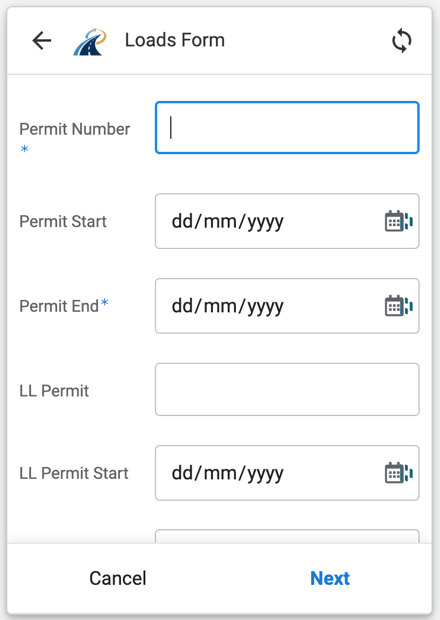 Loads form permit details