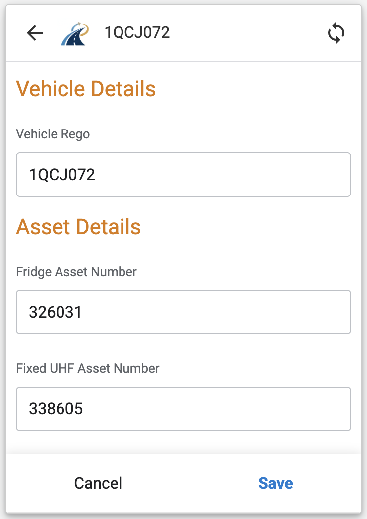 My Vehicle form