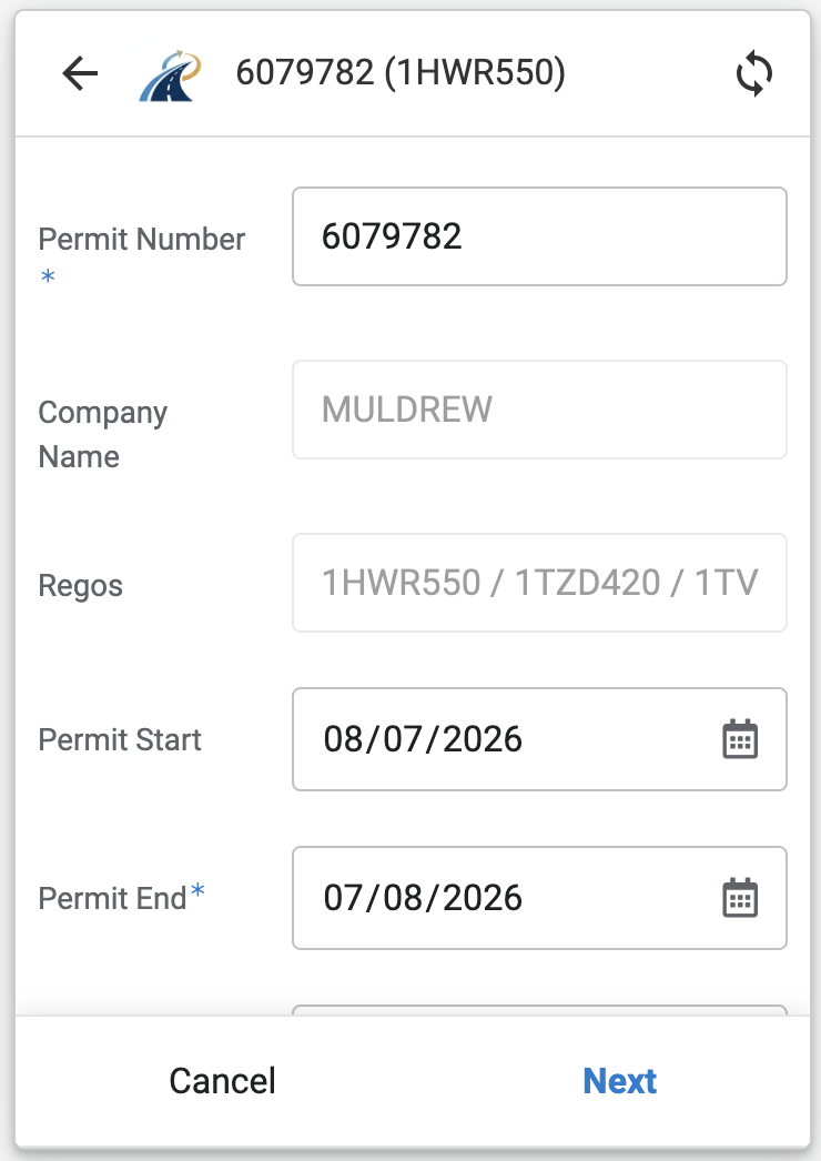 Permit edit form