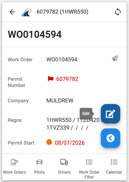 Permit edit button