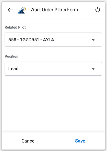 Pilot position form