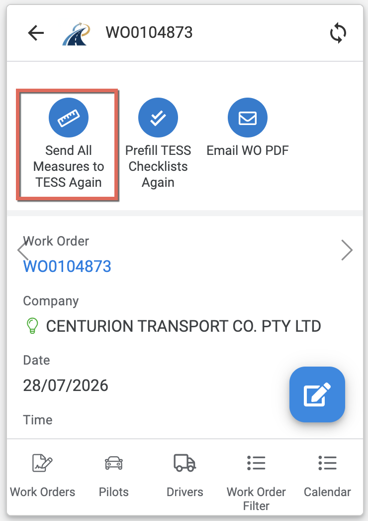 Send Measures to TESS action